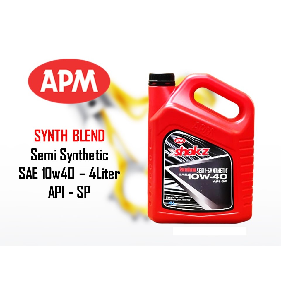 APM - 10w40 4L API SP Semi Synthetic Engine Oil 4Liter 10w-40 API SP ...