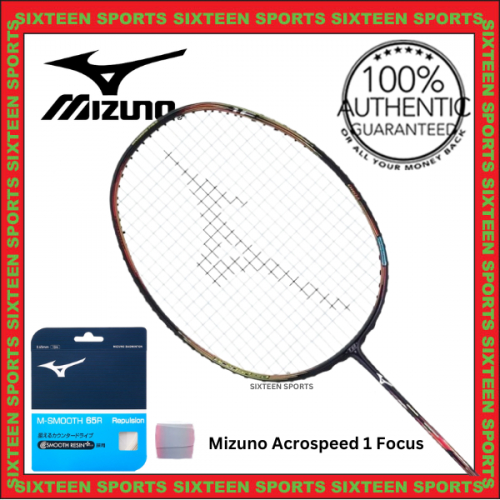 MIZUNO ACROSPEED 1 FOCUS Badminton Racket ( With Mizuno Smooth 65R ...