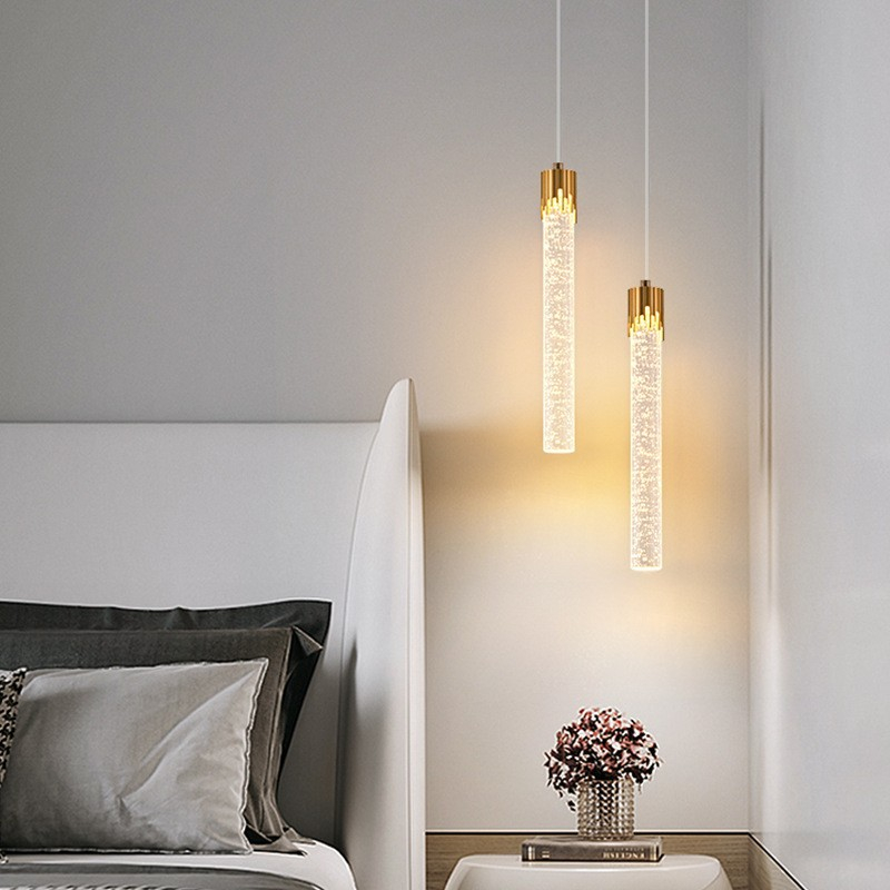 Bedroom Bedside Crystal Small Pendant Light Modern Simple Luxury Light ...