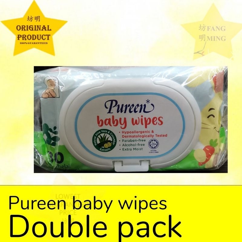 Pureen Baby Wipes / Wet Tissue Twin Pack 80'sx2 blue (new packing ...