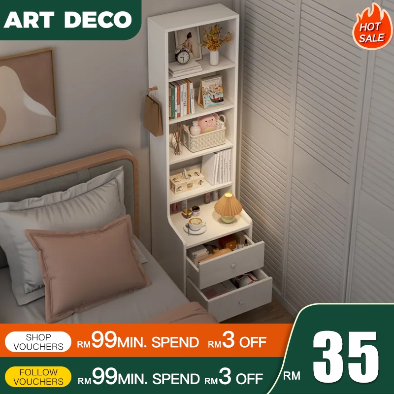 Side Table Heightened Bedside Table Book Rack Large Capacity Nightstand ...