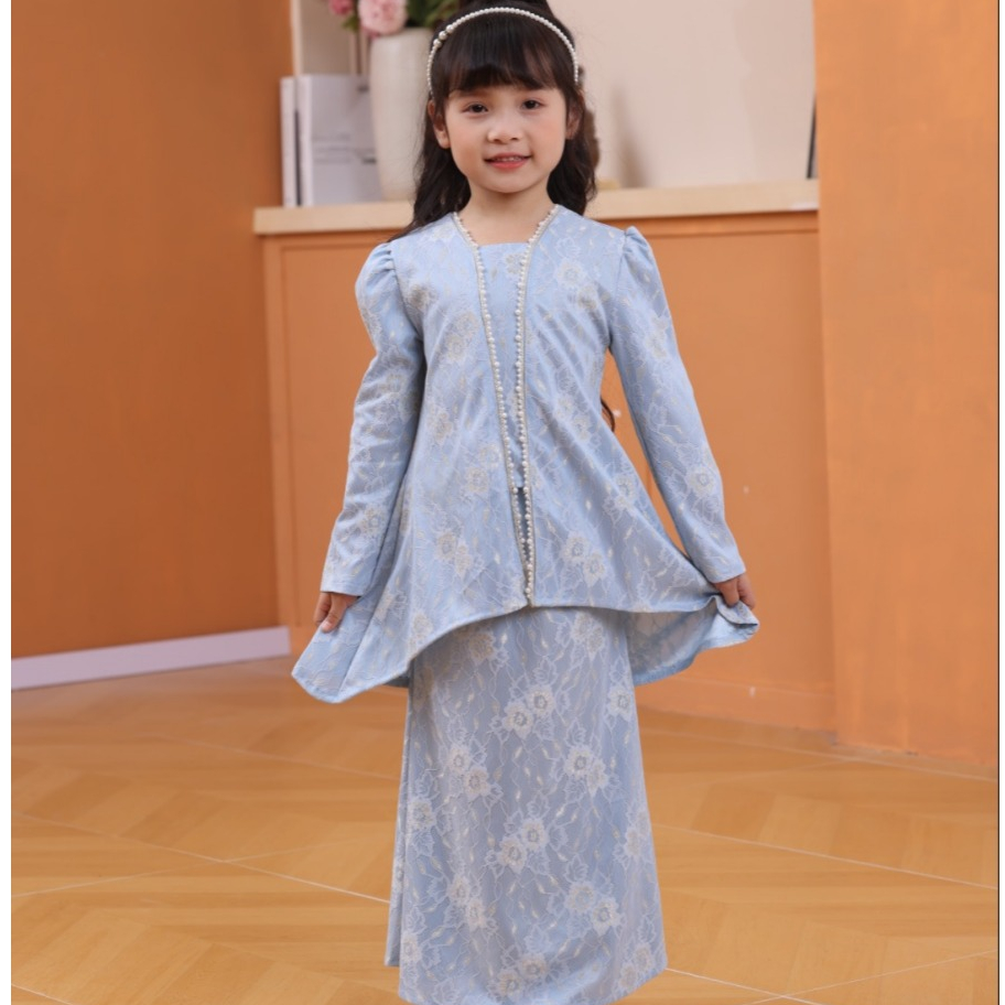 Coolelves Muslimah Kids Kurung Kebaya Baju Raya Budak Perempuan