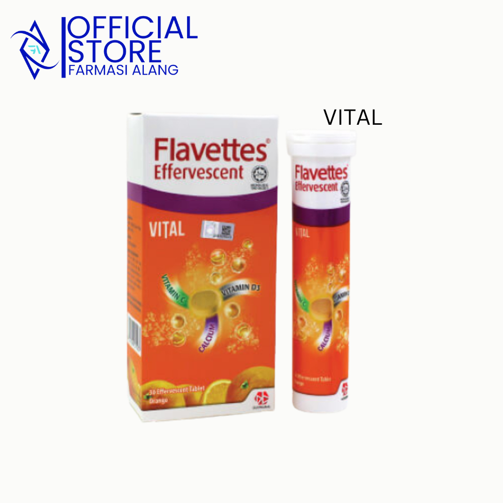 FARMASI ALANG FLAVETTES EFFERVESCENT VITAL (2X15S) EXPIRED DATE 01/2026 ...