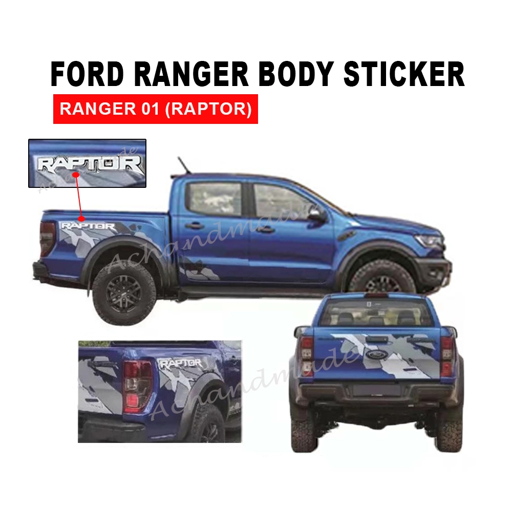 FORD RANGER (Raptor/Ranger) Car Body Sticker Automotive- Car Side Body ...