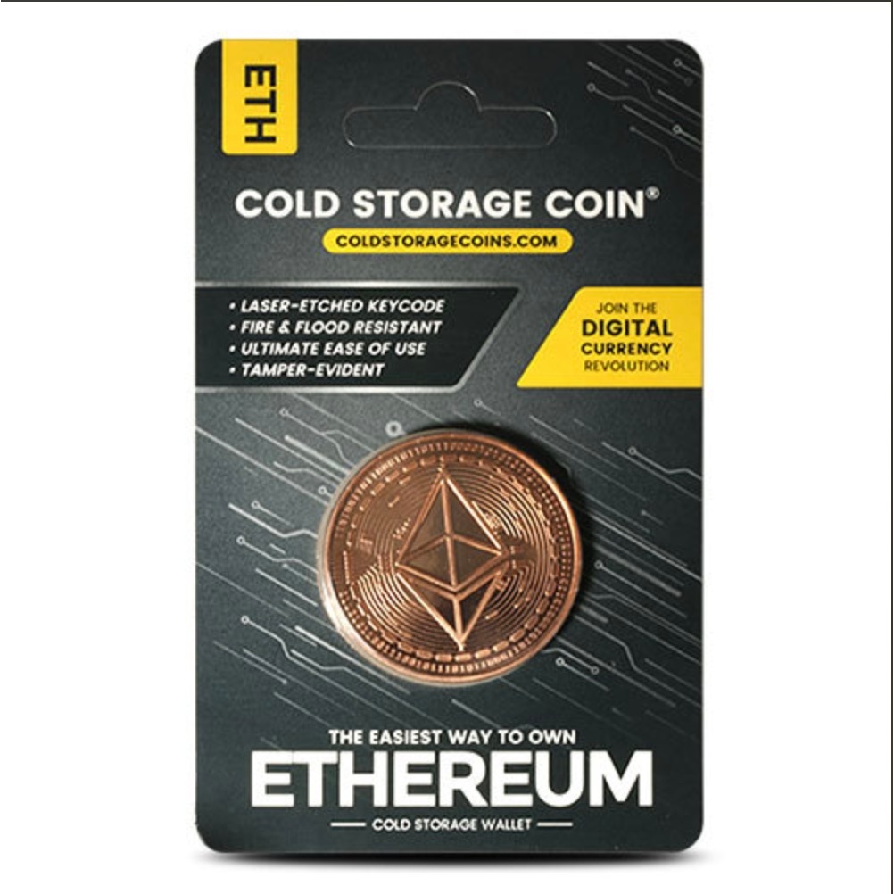 Crypto Ethereum ETH Cold Storage Wallet 1 oz AVDP .999 Fine Cu Copper ...