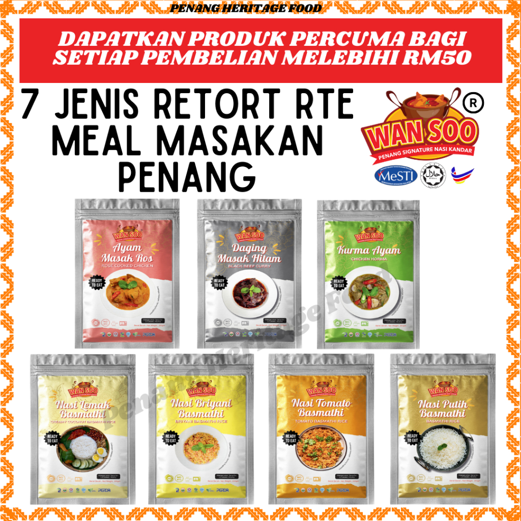 Ready To Eat Retort, Daging Masak Hitam RTE, Ayam Masak Ros RTE, Nasi ...