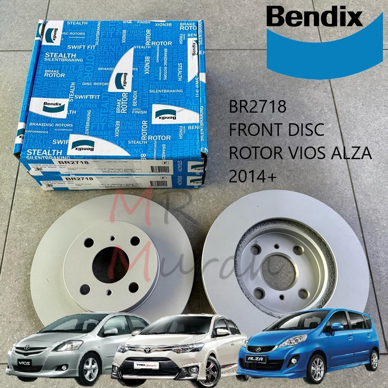 Bendix BR2718 Front Disc Rotor Toyota Vios Ncp93 Ncp150 Nsp151 Perodua ...