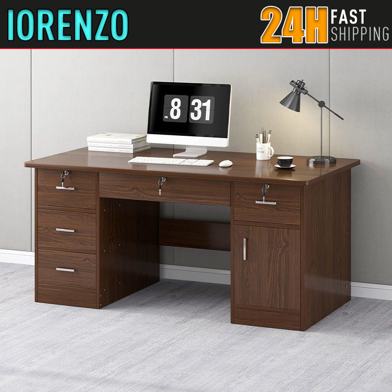 140CM Computer Desk With Lock Computer Table With Drawer Home Office ...