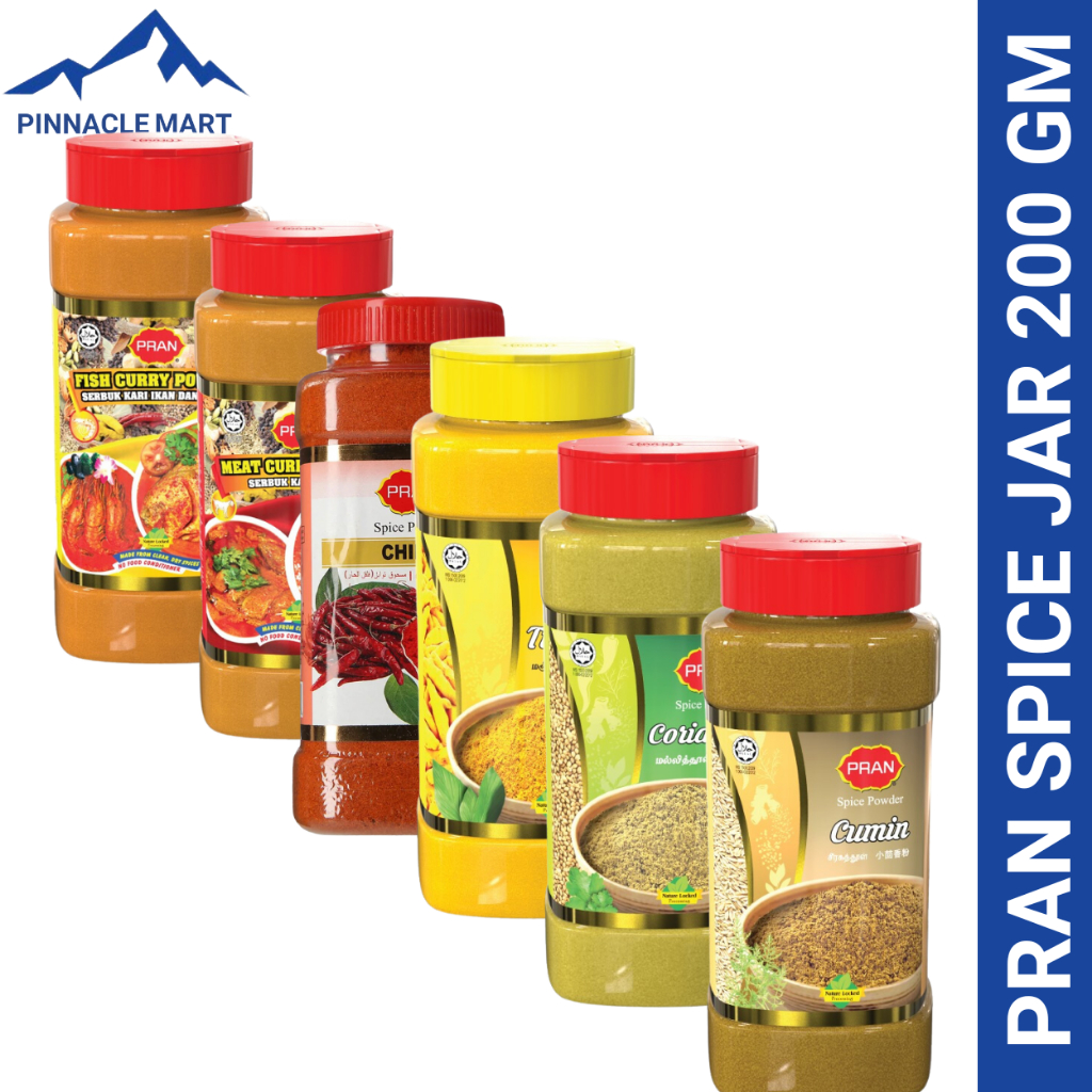 PRAN SPICE POWDER JAR TURMERIC/CUMIN/CORRIANDER/MEAT CURRY/FISH CUIRRY ...