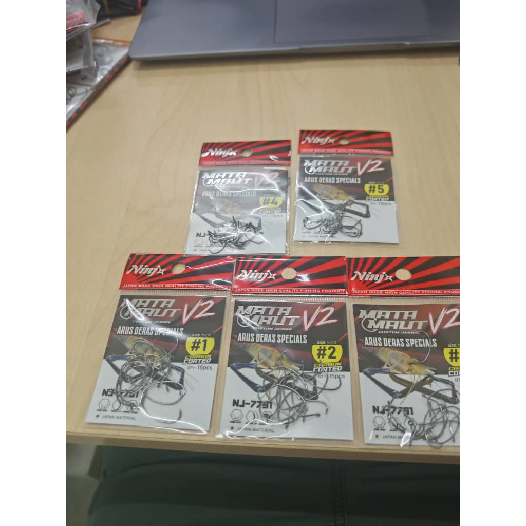 NINJA Mata Maut V2 NJ-7791 Prawn Hook Udang Galah Ninja+ Udang Harimau ...