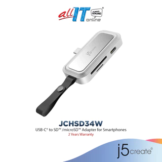 j5Create USB-C® to SD™ / microSD™ Adapter for Smartphones (JCHSD34W)