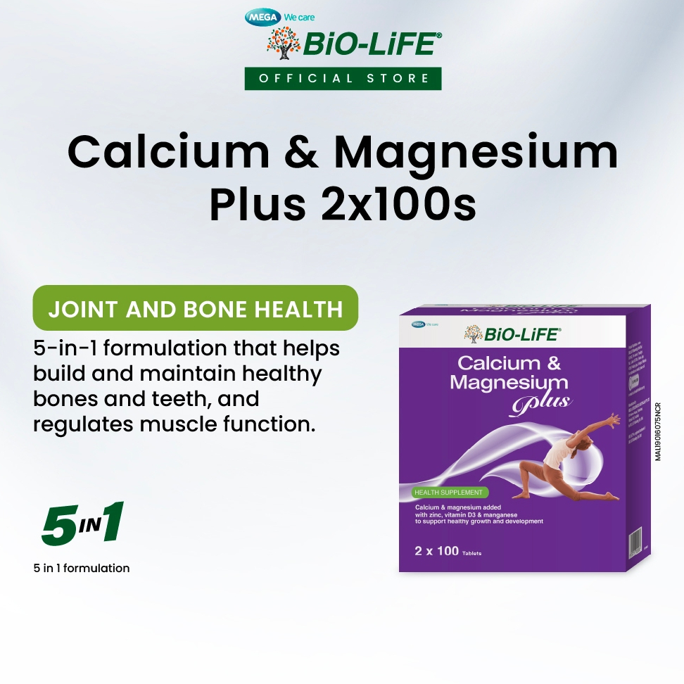 BiO-LiFE Calcium & Magnesium Plus 2 x 100 tablets (EXPIRY DATE FEBRUARY ...