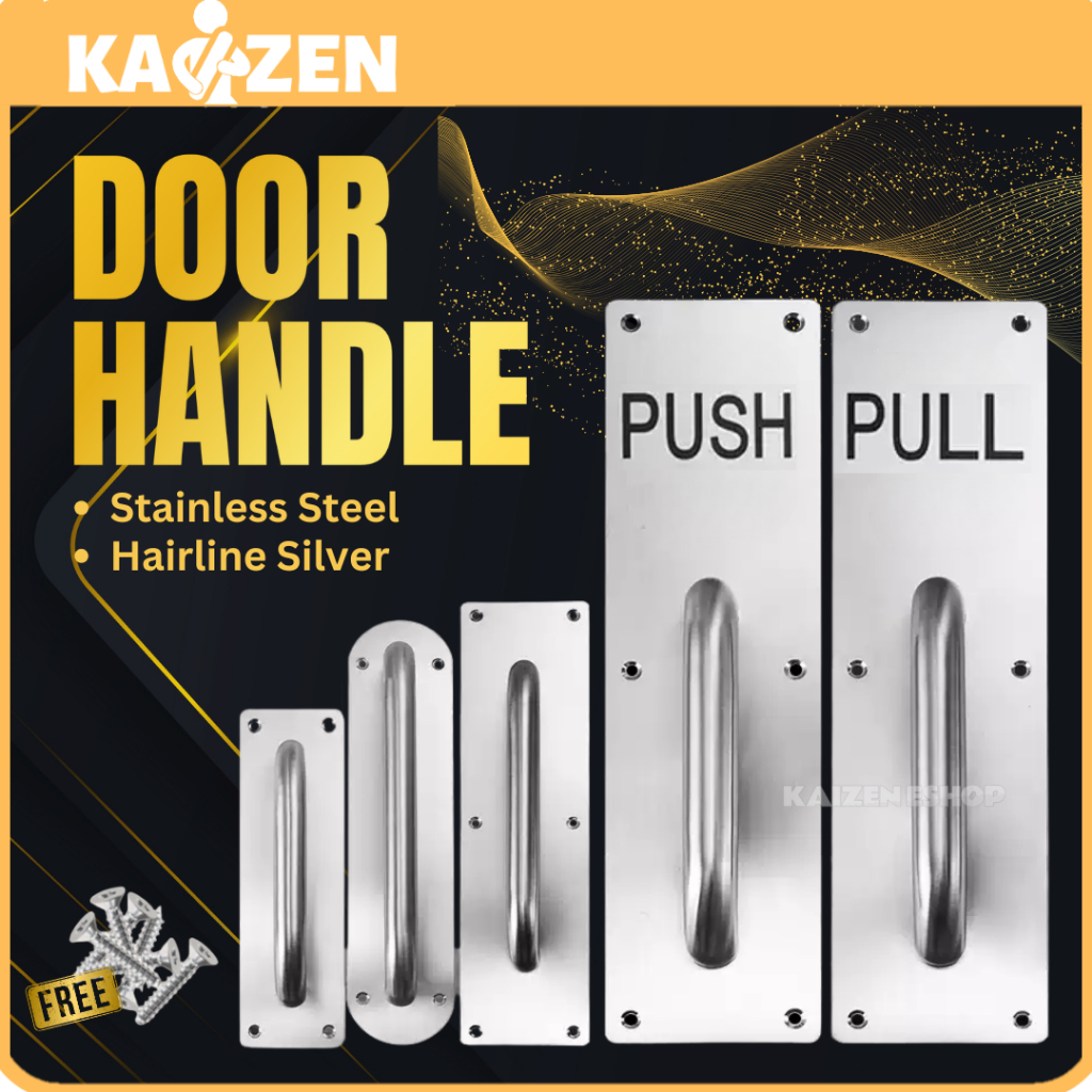 KAIZEN 201 / 304 Stainless Steel Door Pull & Push Handle Set | Shopee ...