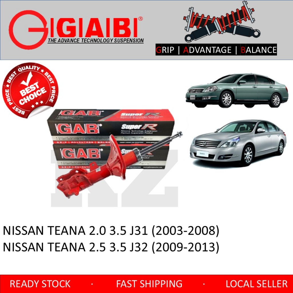 ORIGINAL GAB HEAVY DUTY SUPER R FRONT / REAR ABSORBER - NISSAN TEANA 2. ...