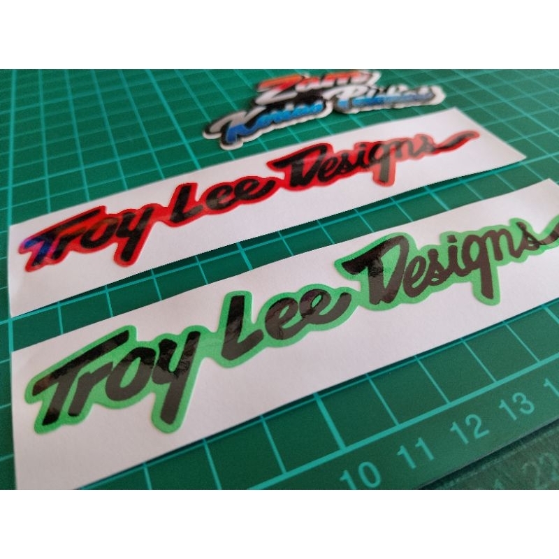 STICKERS TLD TROY LEE DESIGNS HIJAU & MERAH STICKER PRINT LAMINATED ...