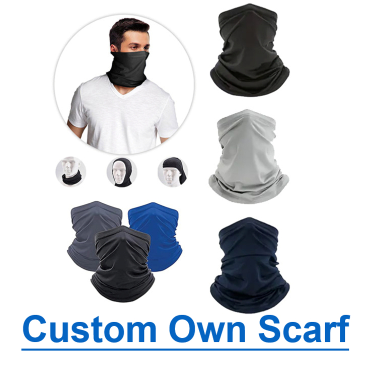 Custom Scarf Print Design Custom Face Cover Neck Gaiter Mask Dust ...