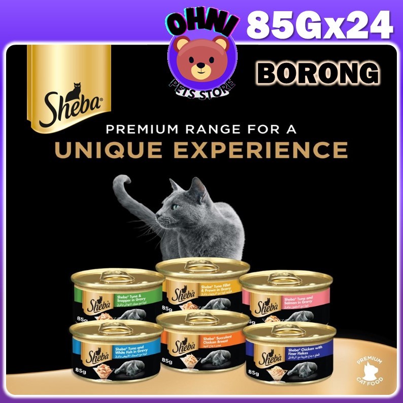 SHEBA Cat Can Food 85g x24 (1 BOX) Wet Food Cat Makanan Tin Kucing ...