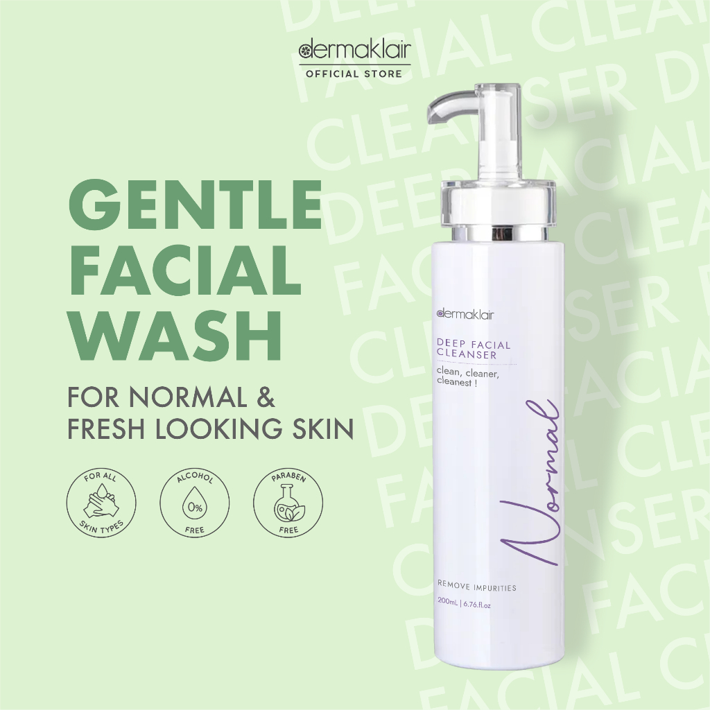 Dermaklair Deep Facial Cleanser Gentle Gel Facial Wash For Normal and ...