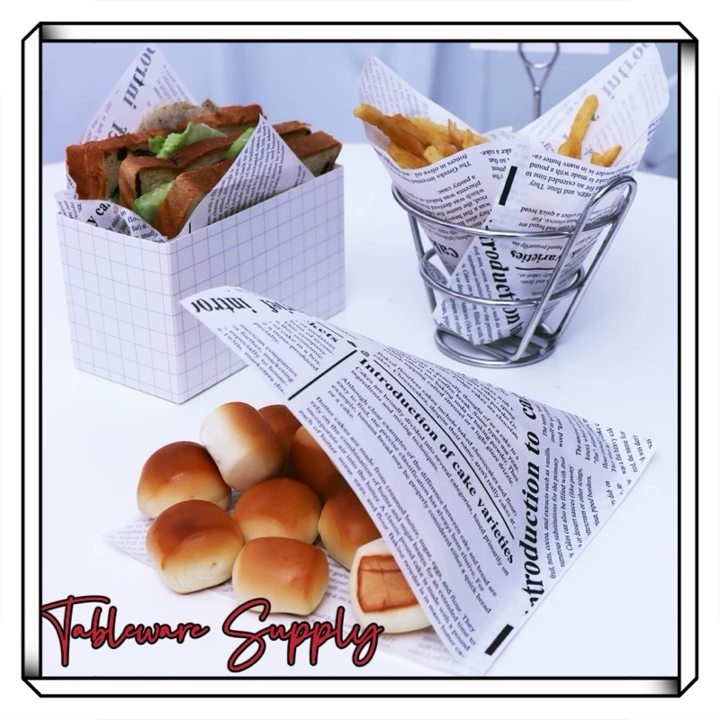 (TablewareSupply)Fries Paper Food Wax Paper Grease Paper Snack Food ...