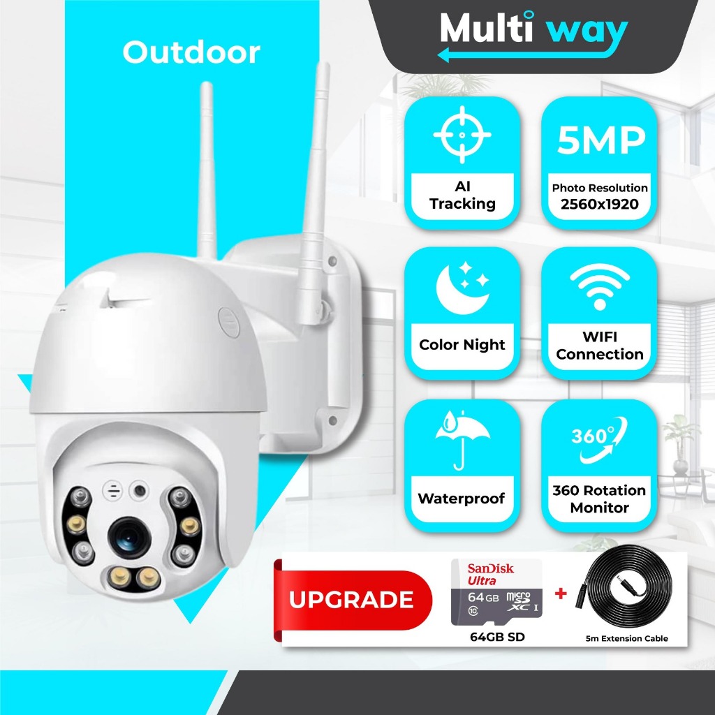 MULTIWAY P2 Outdoor Waterproof Night Vision Wireless Wired Connected ...