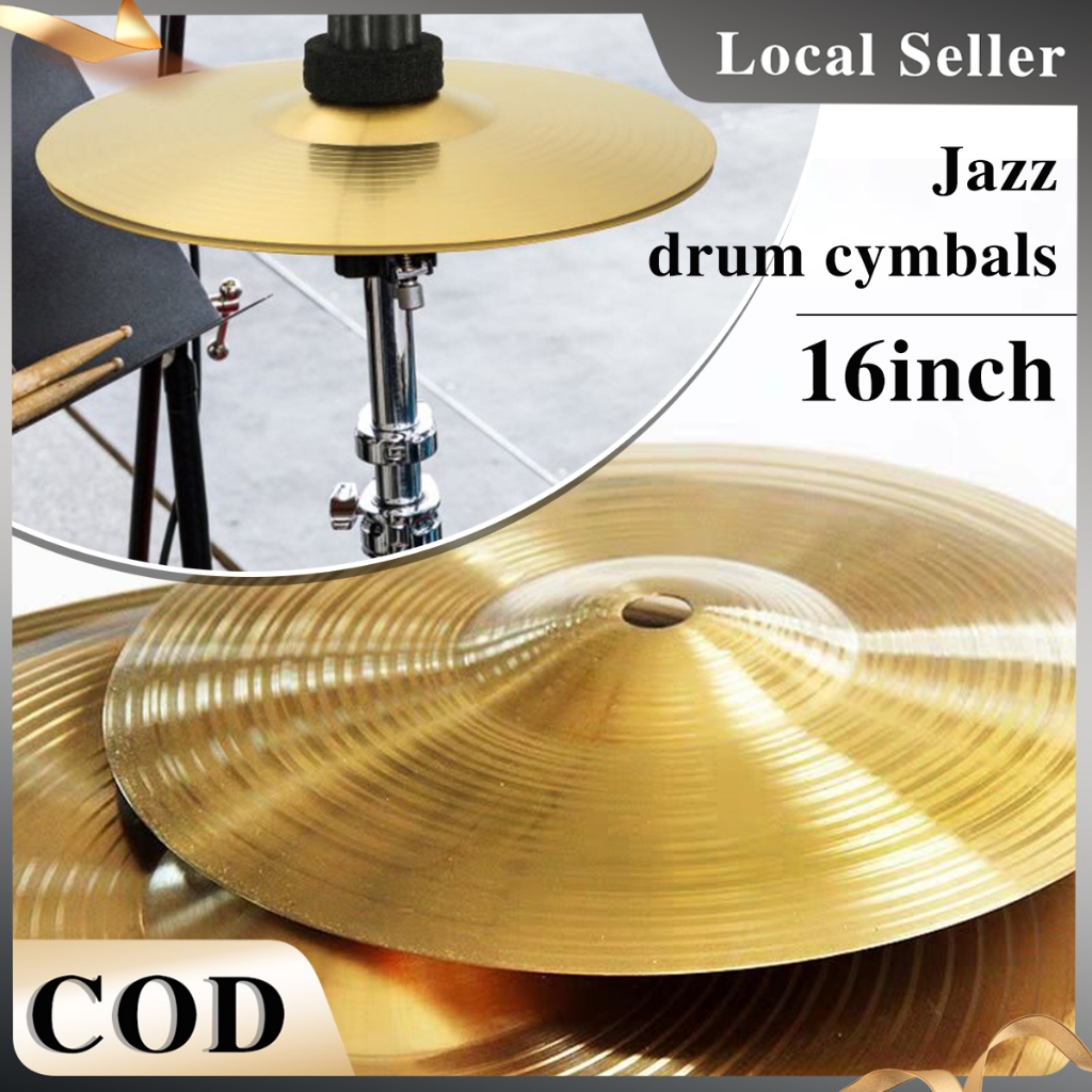 16 Inch Jazz Drum Cymbals Premium Brass Alloy Percussion Set Practice ...