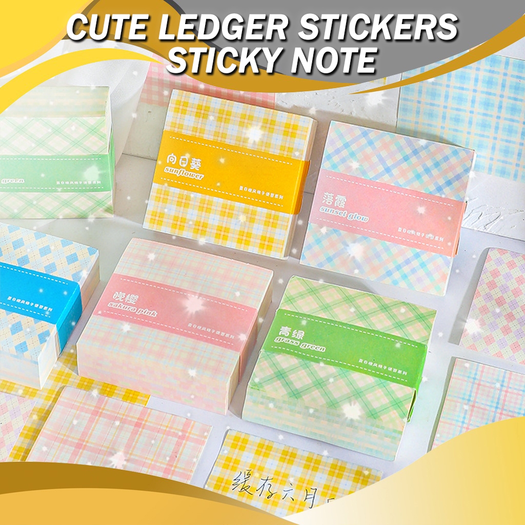 30 Sheets Sticky Note Paper Grid Simplicity Memopad Creative Post-it ...