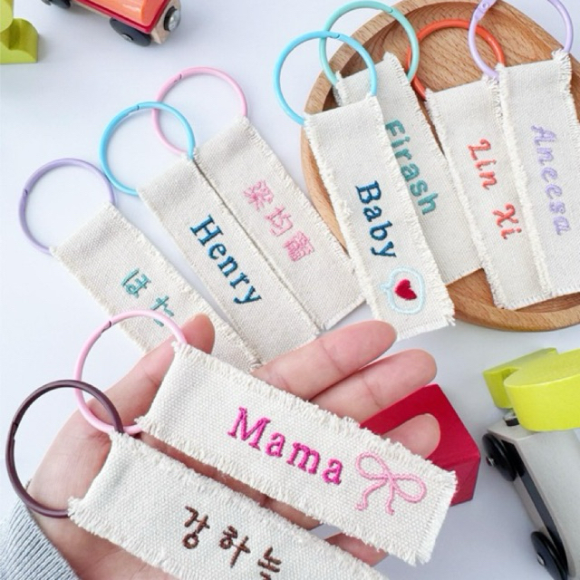Tiny Personalised Kids Adult Name Tag Bag Charms Bag Tag l Family ...