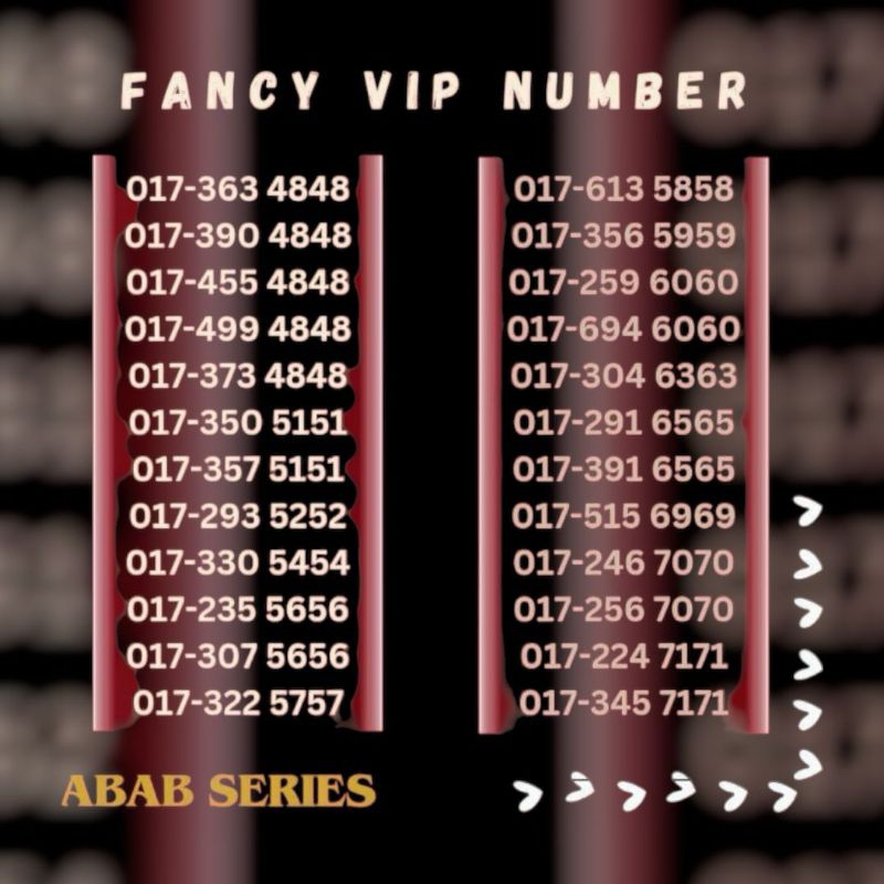 ABAB SERIES, SPECIAL VIP NUMBER, GOLDEN VIP NUMBER, PROMOTION SIMCARD ...