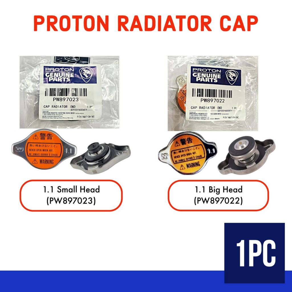 【100% ORIGINAL】PENUTUP RADIATOR PROTON (108KPA) 1.1 SMALL HEAD & BIG ...
