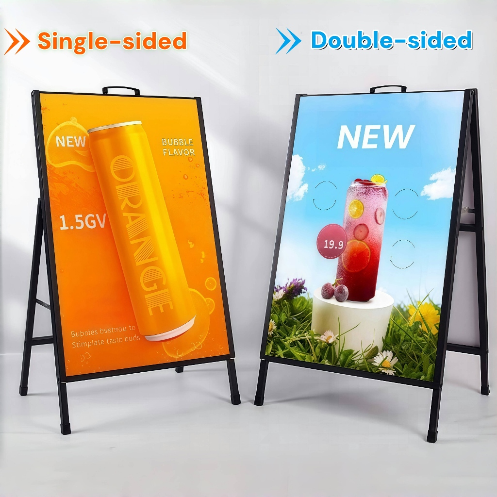 Portable Banner Stand Poster Display Stand Foldable Shop door Sign ...