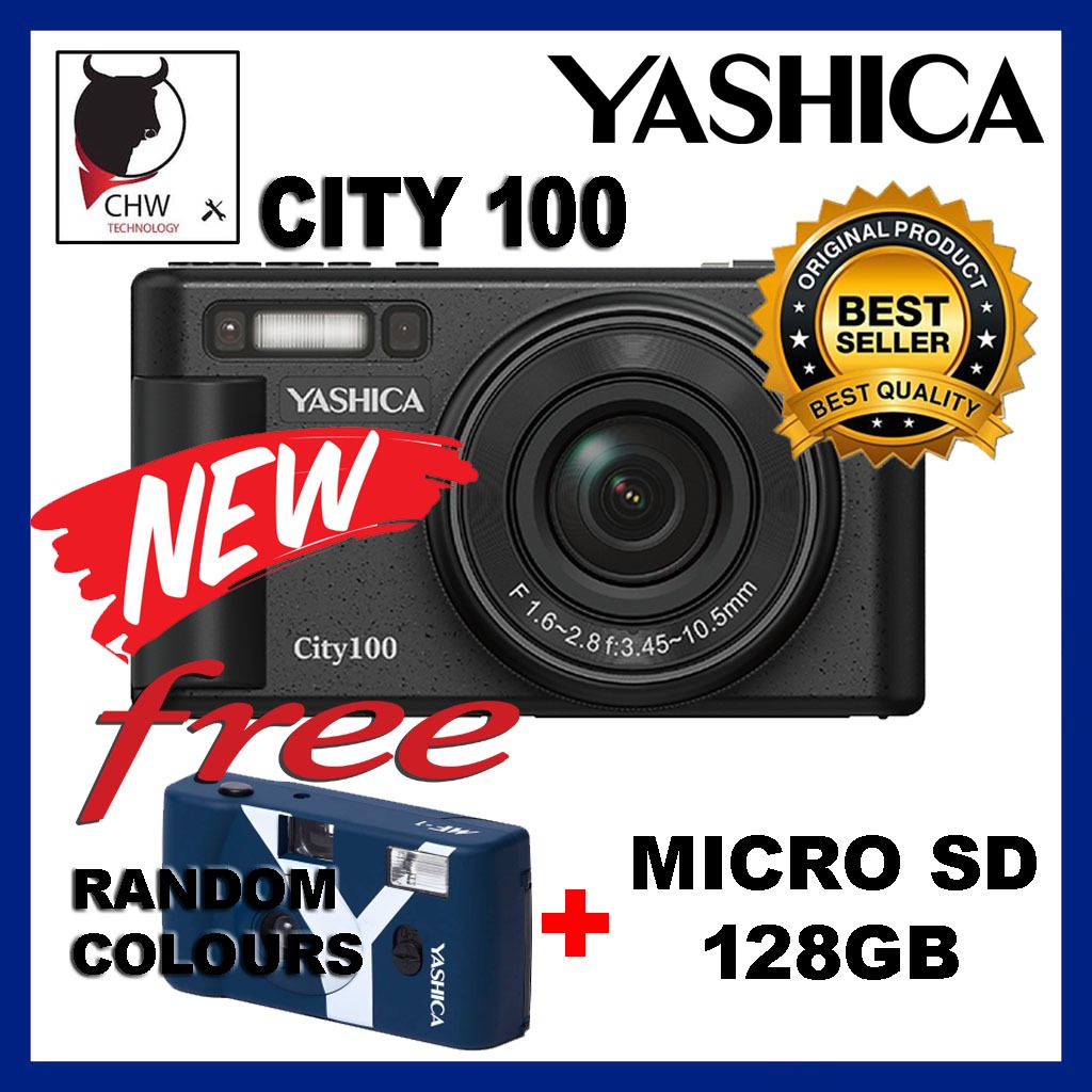 READY STOCK YASHICA CITY 100 DIGITAL CAMERA FREE MF-1Y FILM CAMERA AND ...
