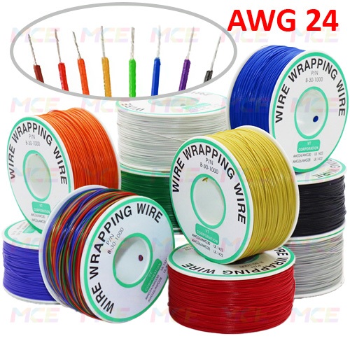 AWG 24 Single Core Cable Tin Copper 1M Wire OK Cable All Colors ...