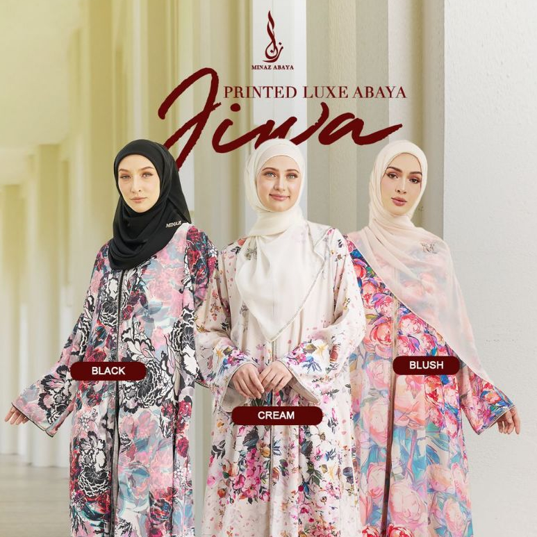 MINAZ ABAYA | JIWA PRINTED LUXE WOMEN ABAYA | Shopee Malaysia
