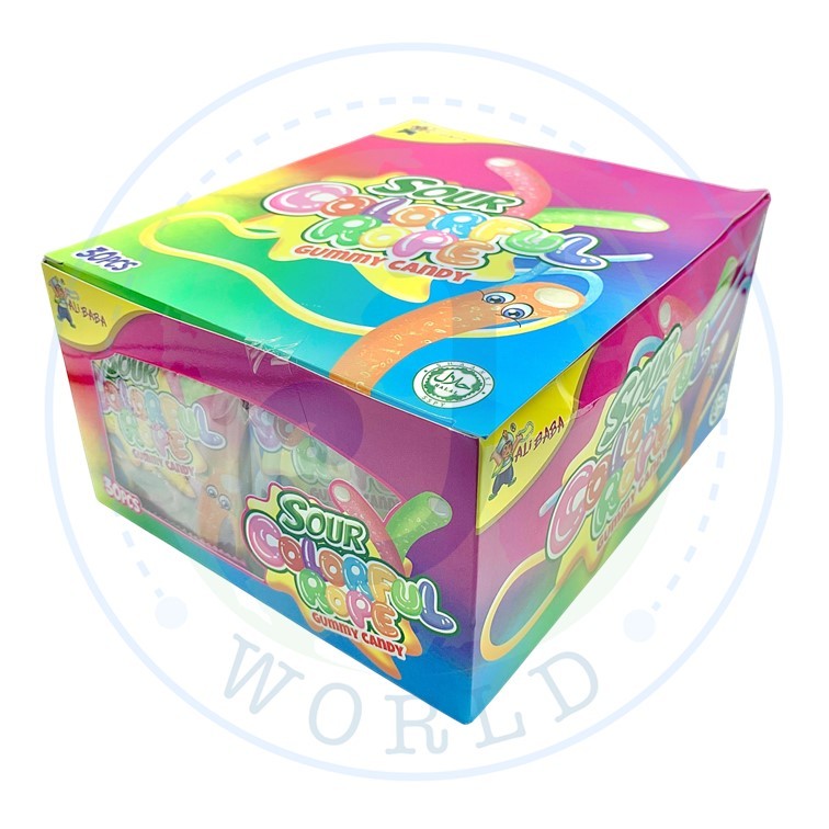 [30PCS] ALIBABA SOUR COLOURFUL ROPE GUMMY HALAL GULA MASAM | Shopee ...