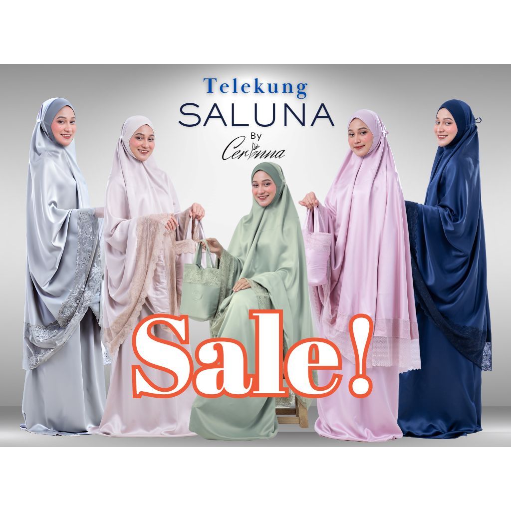 Telekung Saluna By Cerinna - Soft Satin Premium Dengan French Lace ...