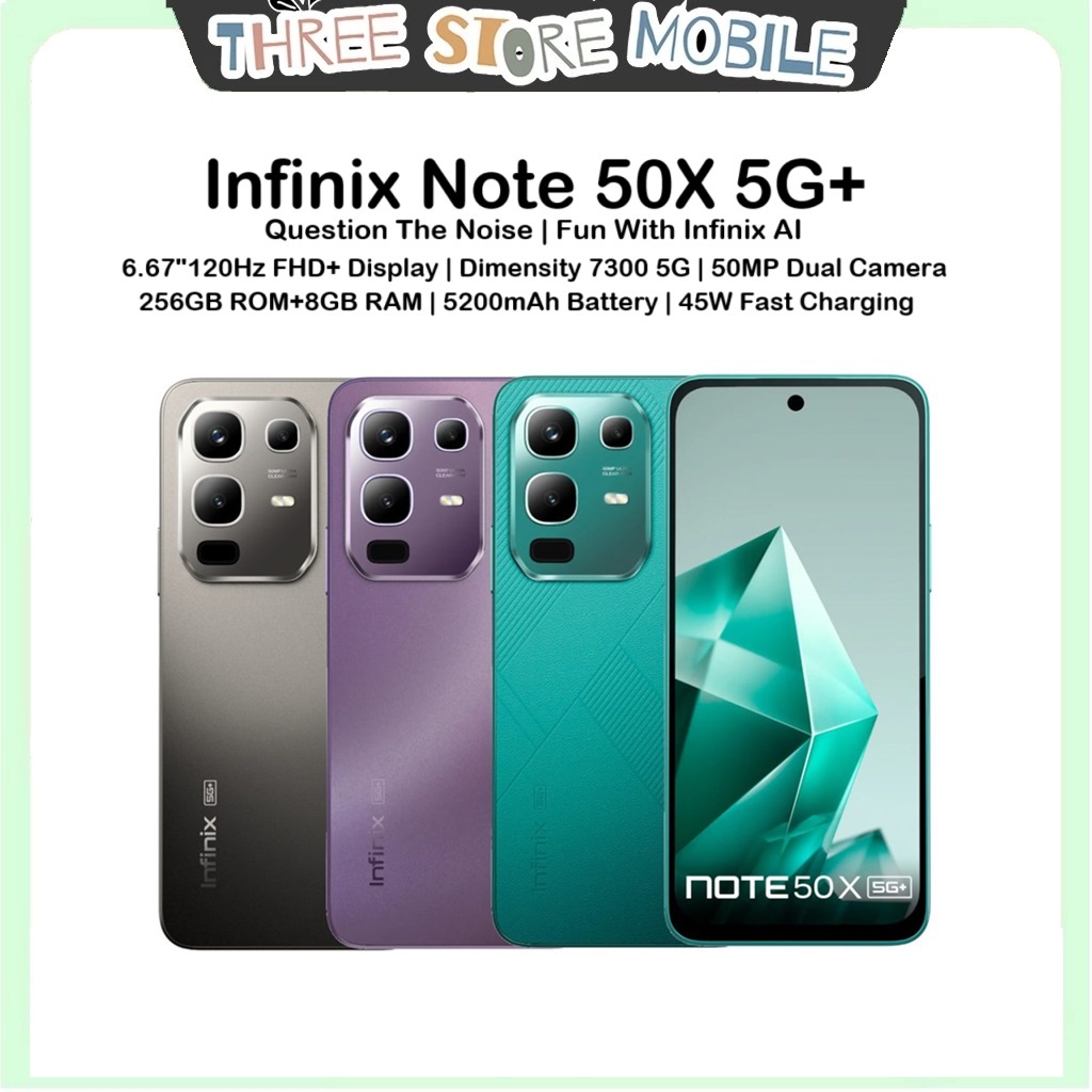 Infinix Note 50X 5G+ (256GB ROM | 8GB RAM) 1 Tahun Jaminan Infinix ...