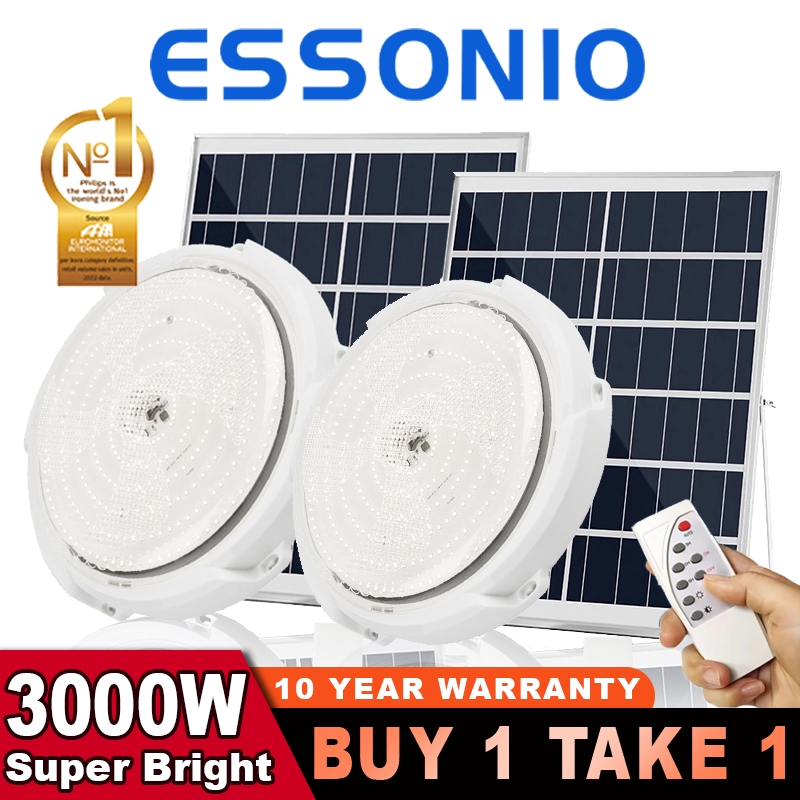 ESSONIO 3000W Solar Ceiling Light Bedroom Lamp solar LED Wihte Light ...