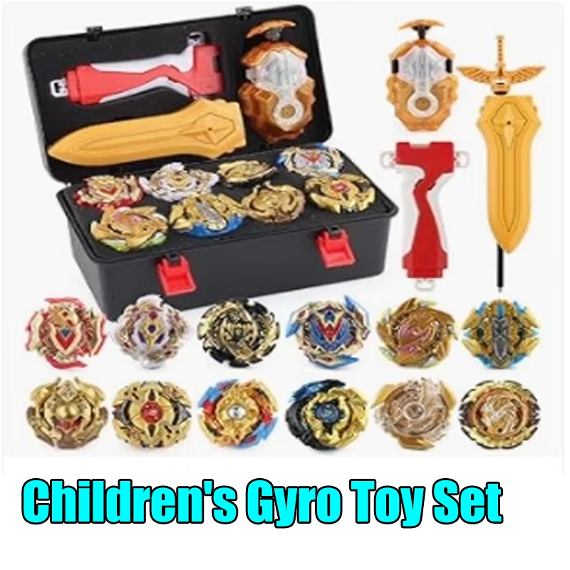 17-18Pcs Children's Gyro Toy Set Explosive Gyro Set with Toolbox 12 ...