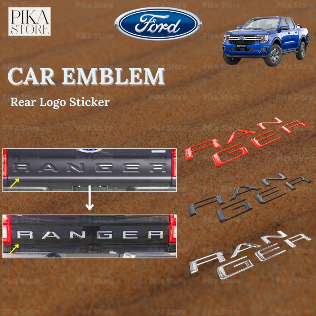 Ford Ranger T9 Logo Emblem Ranger Car Rear Front Logo Sticker 2023 ...