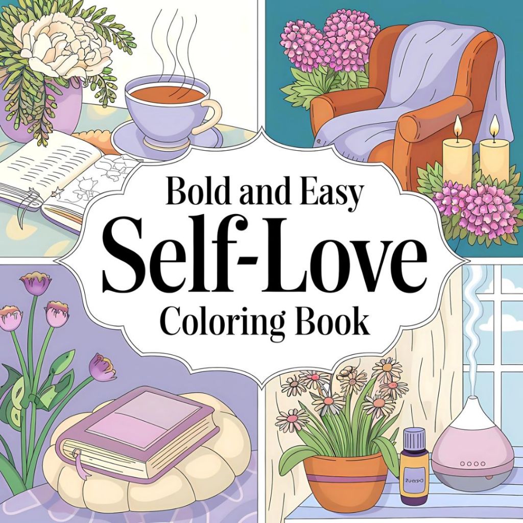 B017 Bold & Easy Self Love Coloring Book Printable PDF Digital Coloring ...