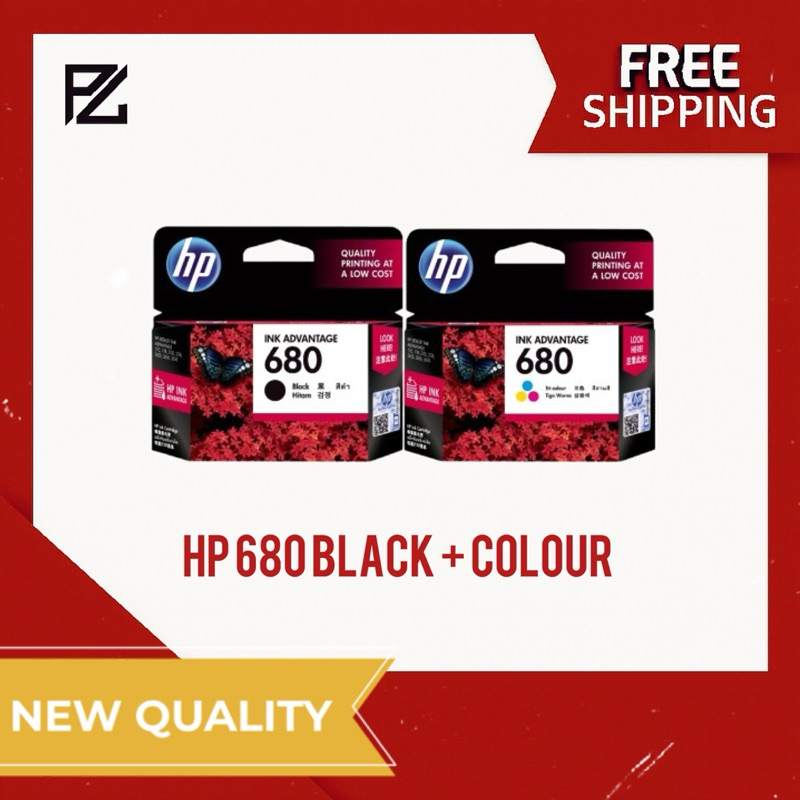 HP 680 Original Ink Advantage Cartridge - Black/Tri-Color | Shopee Malaysia