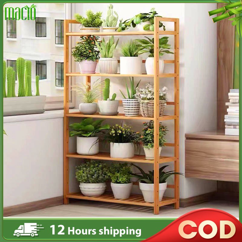 【Ready Stock】Plant Rack Bamboo 3/4/5Layers Rak Pasu Bunga Outdoor ...