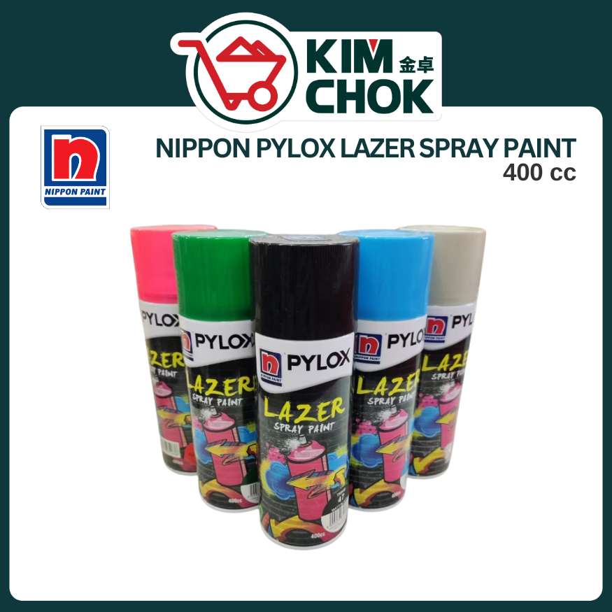 Nippon Paint Pylox Lazer Spray Paint 400cc | Solid/Matt Black/Clear ...
