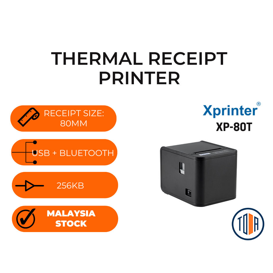 Xprinter XP-80T Thermal Receipt Printer 80mm (USB/LAN/BLUETOOTH/WIFI ...
