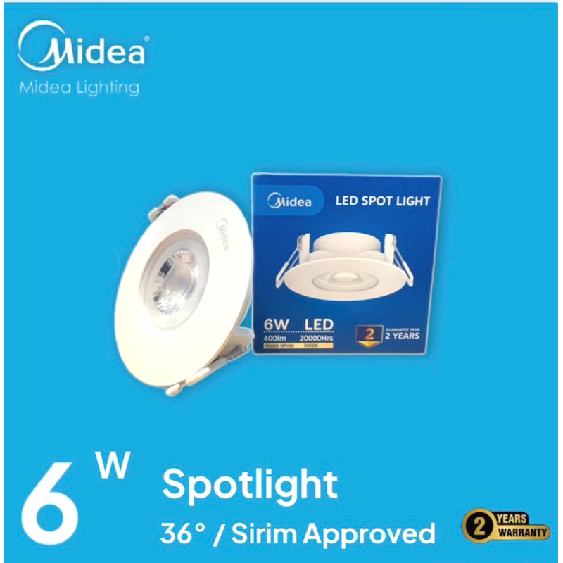 Midea LED Spotlight Ultra Thin Design (6W) MDL-DL25R06W-09 | Shopee ...