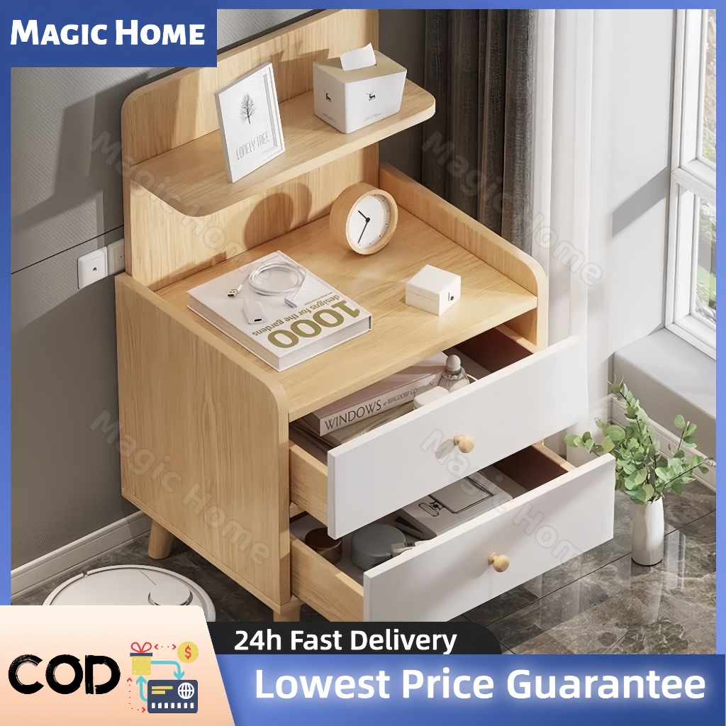 Magic Home-Scandinavian Modern Bedside Table Side Table Storage Cabinet ...