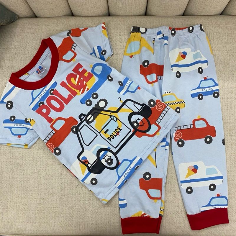 pyjamas skl 100% cotton police 1-12y | Shopee Malaysia
