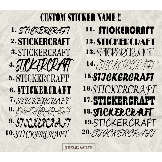 [ PROMO LAUNCHING ] CUSTOM STICKER NAME /TYPE / FONTTHERMOS / KERETA ...