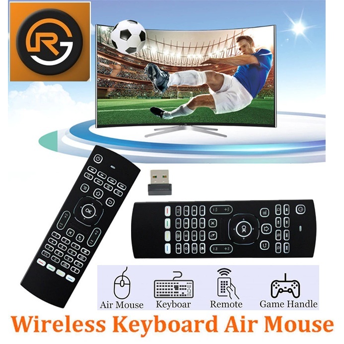 Universal Air Mouse 2.4G Wireless Mini Keyboard Backlit Remote Control ...