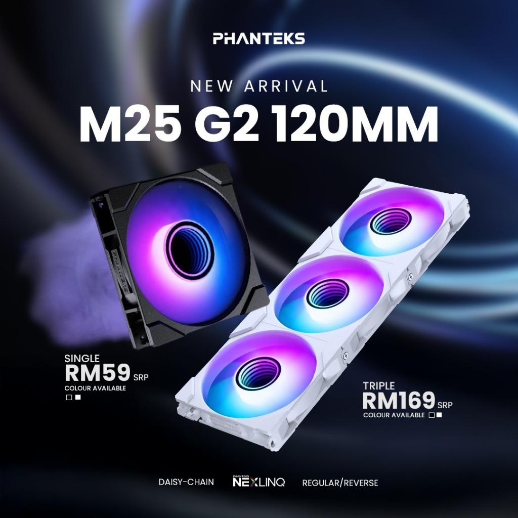 # Phanteks M25 G2 120mm High-Airflow DRGB Fan # [ Black / White ...